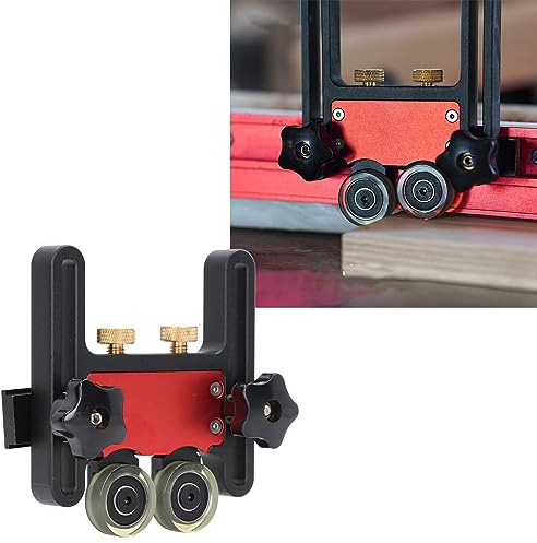 Alimentateur de Scie à Table, Rouleau de Guidage de Stock, Rouleau de Guidage D'alimentation Coulissant à Double Roue pour le Travail du Bois, Outil Auxiliaire de Planche à