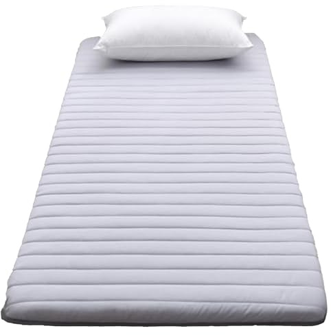 Materasso a pavimento, singolo, ispessito, 5 cm, morbido,portatile, arrotolabile, letto pieghevole, per casa e campeggio(grigio, 80 x 190 cm)