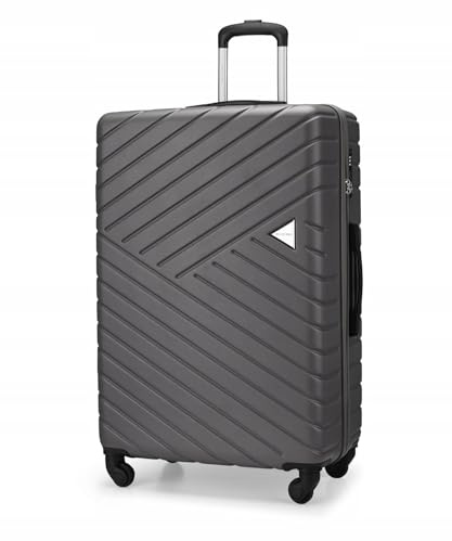 Puccini Koffer Reisekoffer Hartschalen Trolly Beautycase Malaga (Anthrazit (8), Groß)