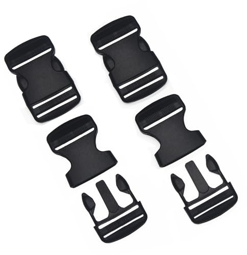 4 Stück 38mm Steckschnalle, Kunststoff Schnellverschluss-Schnallen | Verstellbare Rucksackschnalle, Klickverschluss Schnellverschluss für Rucksack Reparatur Hundehalsband DIY Handwerk