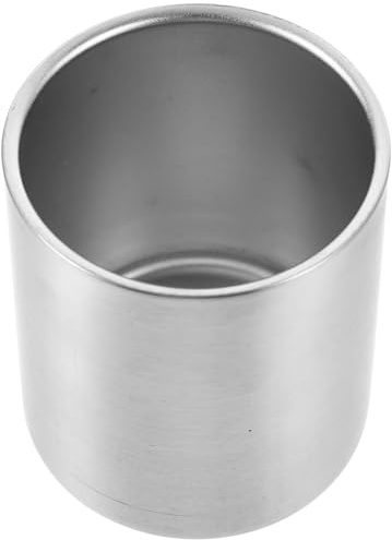 COLLBATH Vaso de acero inoxidable 304 plata 300 ml – Vaso para cepillo de dientes vaso de agua vaso bebida versátil para el hogar viajes fiestas autocaravana lavaderos desayuno taza larga fácil de