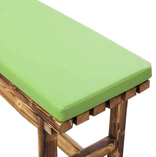 Lederbankkissen, Terrasse, Garten, lang, weich, Bankkissen für Innen- und Außenbereich, wasserdicht, rutschfest, dick, Ersatz-Sofa, Ledermatte, Grün, 99,1 x 30,5 cm