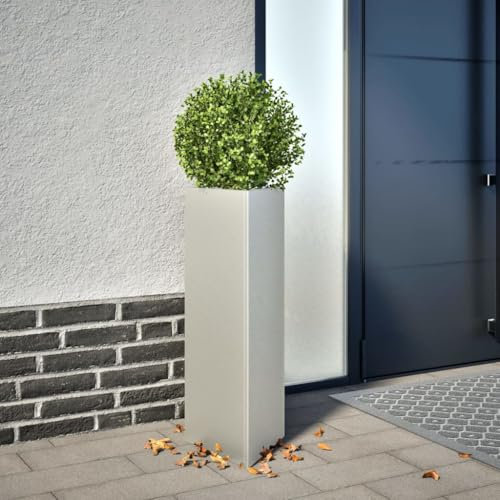 ShGaxin Pflanzkübel 2 STK. Dreieckig 30x26x75 cm Edelstahl, Blumentopf Gross, Blumenkasten Balkon, übertopf, Pflanzkasten, Flowerpot, Kräuterbeet Für Die Küche, Vertikalbeet - 851152