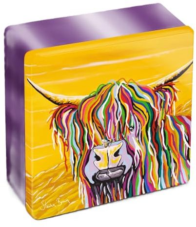 Dean’s Shortbread Gordon McCoo All Butter Tin, galletas escocesas tradicionales de mantequilla, lata decorativa Highland Cow, auténticas galletas shortbread, regalo gourmet