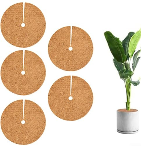 Coconut Mulching Disc, Pack Of 5, Multi-Use Coconut Mulching Disc, Winter for PROTECTION For Pot Plants, Round Coconut Mat Winter for PROTECTION(35CM)