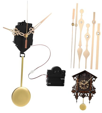 Uonlytech 1satz Pendeluhr Mechanismus Quarz Uhrwerk Mit Pendel Und Goldenen Uhrzeigern Für Wanduhr Reparatur Und Kreative Bastelprojekte