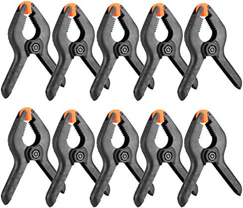 10 Stück 3 Woodw, 3 Zoll A Typ Schwarz Multifunktionale Kunststoff-Federklemmen Zangen Hochleistungs-Klemmclip-Werkzeug für Schreiner
