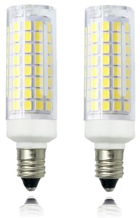 ZSSXOLED E11 LED Bulb 7W Dimmable E11 Mini Candelabra Base 75W Halogen Equivalent, T3/T4 JD E11 LED Light Bulb for Chandelier Cabinet Ceiling Fan Decorative Lighting White 6000K (Pack of 2)