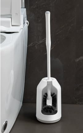 Brosse WC,WideSmart Ensemble de Brosse et Support de Toilette,Brosse de Toilette avec nettoyant pour Bords,Anti-Goutte,Antibactérienne,Nettoyage en Profondeur Salle de Bain et WC