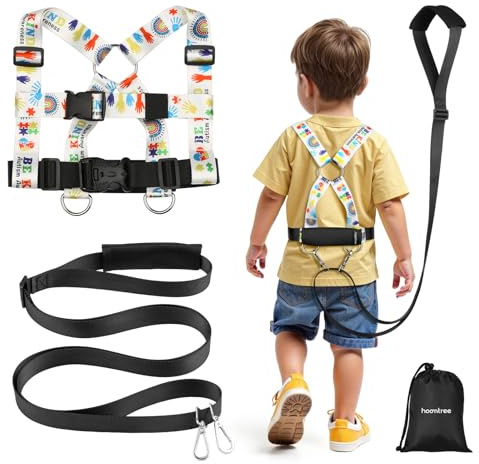 HOOMTREE Imbracatura di sicurezza da passeggio e guinzaglio per autismo e bisogni speciali bambini dai 3 ai 6 anni con laccio facile da regolare + maniglia di emergenza per prevenire vagabondaggi e