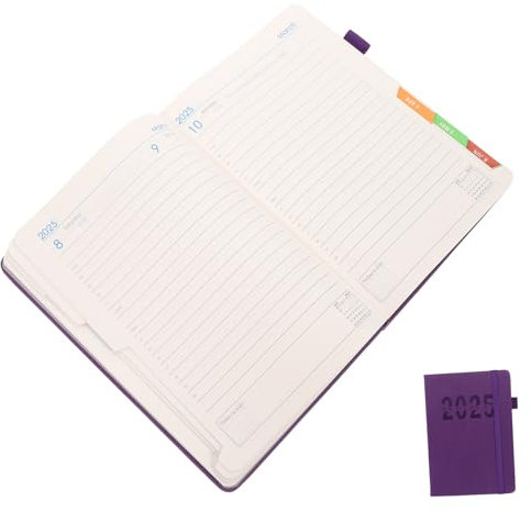 MINAOLULUS 2025 Zeitplanbuch bürobedarf Kalender-Notizbuch Hefte für die Schule Tagebuch für Männer Terminplaner Hardcover-Planer wöchentlicher Budgetplaner Tun Papier Violett