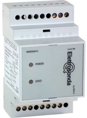 MAC3 EQ3SC01000 Elettrosonda per Liquidi Conduttivi su Barra DIN, Relè Controllo Livello Minimo/Massimo Acqua in Serbatoi, Bacini, Pozzi, Accumuli Pioggia, Sensibilità fissa 5,6 kΩ