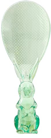 Cucchiaio da riso, paletta trasparente a forma di coniglio, 7 x 18 x 3 cm, multifunzione, piatta, ideale per miscelare, mescolare, servire, insalata, zuppa, buffet