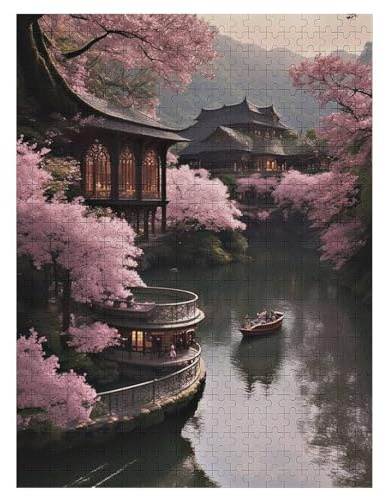 Japan Style Holzpuzzle 500 Teile Klassische Puzzles Erwachsene Kinder Puzzle DIY Kit Holzspielzeug Einzigartiges Geschenk 55×41cm