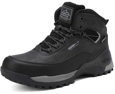 AX BOXING Wanderschuhe Herren Trekkingschuhe Outdoor Wanderstiefel rutschfest Trekkingstiefel Camping Hiking Schuhe Schwarz EU42