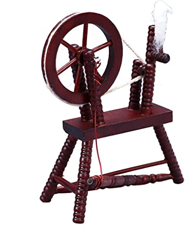 SELVFZ Wheel Miniature Möbel Holz Vintage Modelle Für Puppenhauszubehör Photo Requisiten Party Spielzeug Vintage Spinnrad Miniatur Puppenhausmöbel Holz Spinnrad