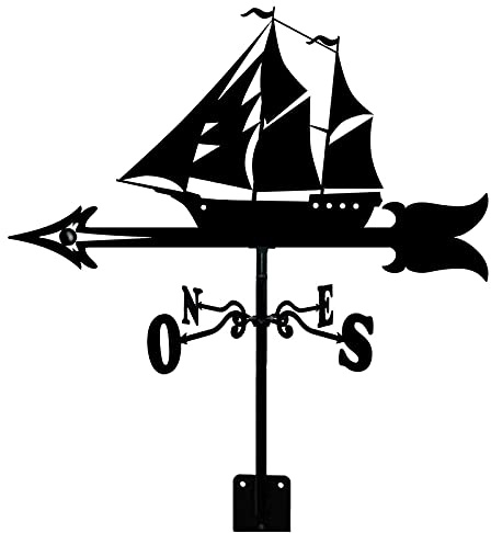 Wetterfahne, Segelboot-Form, Wetterfahne, Metall, Dekoration, Richtungsanzeige, Edelstahl, Metalldekorationen, Geschenk für Außenbereich, Dachgarten