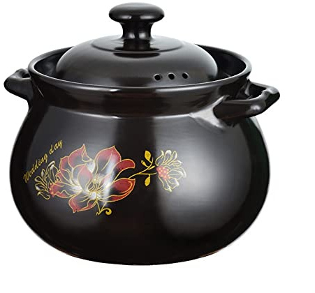 Cazuela de barro, cuenco cerámica premium resistente al calor con tapa for cocinar sopa, terrina, ollas for, resistentes a los arañazos, cazuela (5,5 l)(4L)
