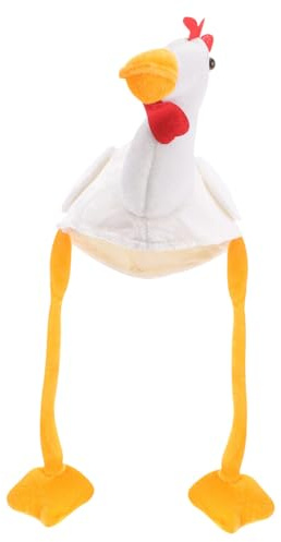 CIYODO Lustige Plüsch Tiermütze Weißes Küken Kostüm Hühnerhut Foto Requisite Party Zubehör Cartoon Animal Hat für Halloween Karneval