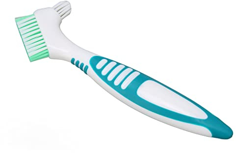 Qcwwy Spazzola per Protesi Cemento in Plastica Rimozione Efficace della Placca Previene il Calcolo per Denti Finti e Protesi per Utenti di Igiene Orale
