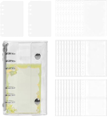 Organizzatore per adesivi, album di libri trasparenti, raccoglitori a doppia chiusura per adesivi da collezione, per pianificatore, diario, visualizzazione di mappe, file, documento