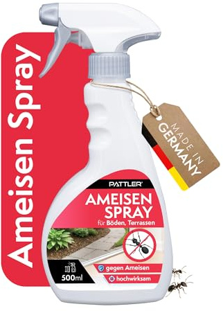 Pattler Ameisenspray für Haus & Garten - 500ml. Mittel Gegen Ameisen im Innen- und Außenbereich, Insektenspray Wohnung mit Sofort- und Langzeitwirkung zum Schutz Deiner Wohnräume