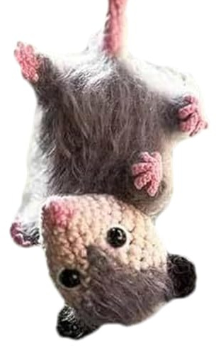 Pendentif De Voiture De Souris Tricoté À La Main – Ornement Suspendu En Acrylique Mignon | Décoration De Voiture De Souris Pour Rétroviseur, Accessoire De Porte-clés, Charme De Sac À Dos, Décor De Tél