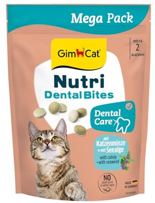 GimCat Nutri Dental Bites - Leckerer Snack mit Einer gezielt abgestimmten Rezeptur für das Wohlbefinden Deiner Katze - 1 Beutel (1 x 425 g)
