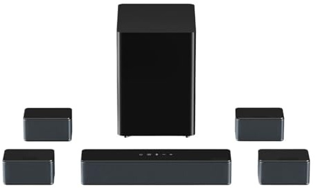 QAXRZCUCD Dolby Atmos Soundbar With Wireless Subwoofer 4 Surround Speakers, Home Theater System Cinema-Like Experience(Poseidon D80 Boom)