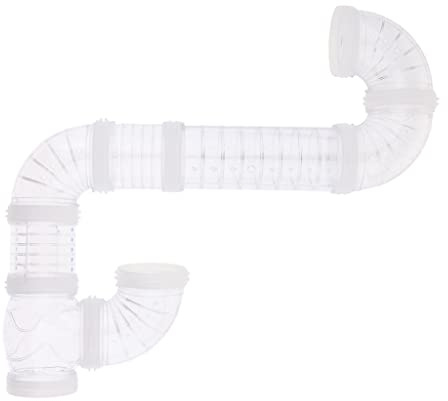 Milageto Tunnel en Plastique pour Hamsters Nains, Accessoires pour Cages à Jouets pour Souris, Gerbilles et Petits Animaux - 3 Couleurs Au Choix, Blanc, comme décrit