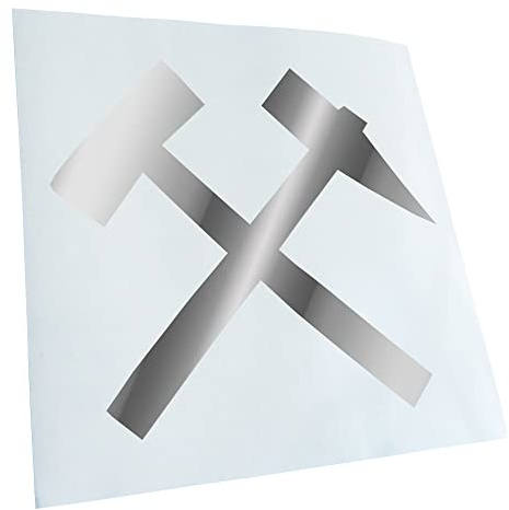 Kiwistar - Autoaufkleber - Chrom - 10x9cm Bergbau - Glück auf! - Kumpel - Heckscheibe Auto Aufkleber wetterfest für Kfz LKW Mofa Truck - Sticker außen selbstklebend Tuning Zubehör für Fenster