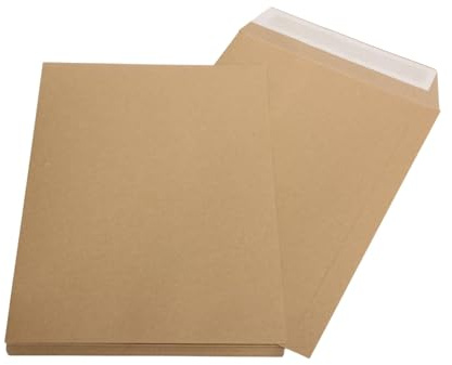 25 St. Versandtaschen extra stark 120 gr. DIN A4 C4 braun ohne Fenster Kuvert Haftklebend Briefumschläge HK