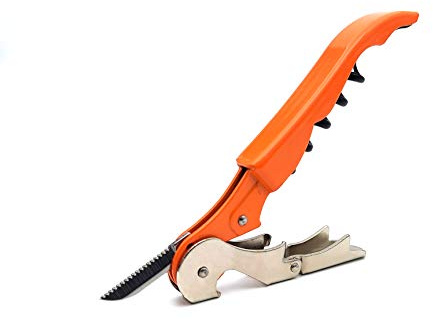 Pulltap's Genuine Classic 500 Waiter's Corkscrew – Double-Hinged Wine Key with Hinged Foil Cutter – Patented Design – Made in Spain – Orange (Naranja)