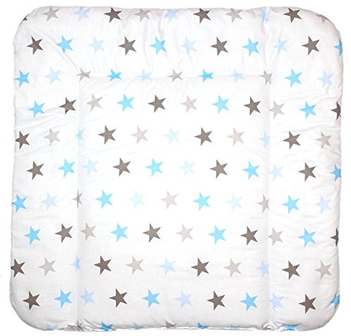 Baby Auflage Wickelauflage - STAR BLAU-GRAU - 70x50 cm 70x70 cm 70x85 cm Wickeltischauflage 70x70 cm