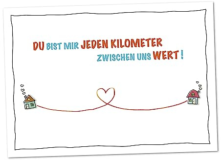 bernsteinfee-CARDS XL Postkarte Du bist jeden Kilometer wert, DIN A5 | Süße Liebeserklärung, Liebespost, Liebesbrief, Karte für Familienmitglieder, beste Freundinnen und Freunde (DIN A5)