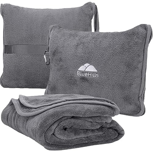 BlueHills Travel Pillow Blanket Compact Large T007