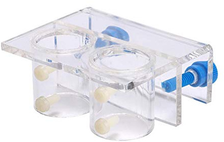 Pssopp Acryl Aquarium Rohrschellenhalter zur Befestigung des Zuflusses und des Abflusses des Wasserschlauchs Transparenter Acryl Wasserschlauch für das Aquarium(Doppellochbefestigung)