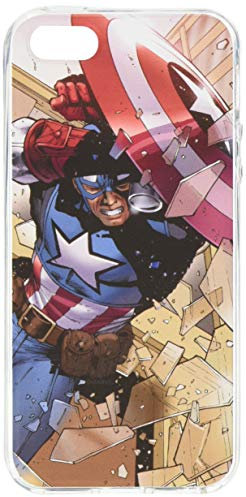 ERT GROUP Coque de téléphone Portable pour Apple Iphone 5/5S/SE Original et sous Licence Officielle Marvel Motif Captain America 021 Parfaitement adapté à la Forme du téléphone Portable, Coque en TPU