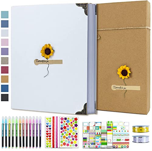 Vienrose Fotoalbum zum Selbstgestalten 21x27 cm, DIY Fotobuch mit 60 Schwarzen Seiten Scrapbook, 10x15 Fotos Spiralalbum Geschenk für Absolvierte Geburtstag Weihnachten Hochzeit Familie Baby