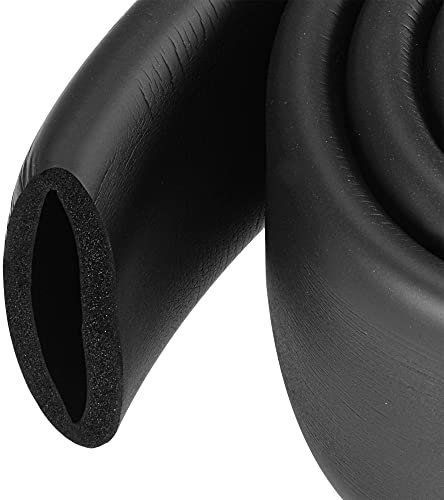 sourcing map Schaumstoffschlauch für Griffgriffstütze Rohrisolierung 50mm ID 64mm AD 2m lang Schaumstoffpolster Stangenschutz Schwarz