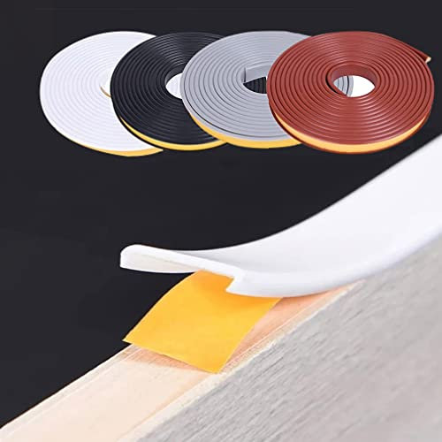Couvre Chant en Flexible en Forme de u, Autocollante Bande pour meuble de Chant Plan de Travail pour protéger Les Bords d'armoires, TPE -placage Bois Pas de Chant thermocollant (White,U30mm*3m)