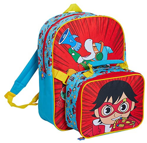 Ryans World zaino con borsa pranzo per bambini, set da viaggio con borsa scolastica abbinata e staccabile