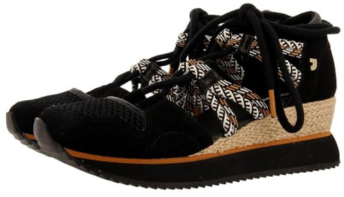 Sneakers Abiertos Negros Tipo Espadrille con CUÑA para Mujer IONA