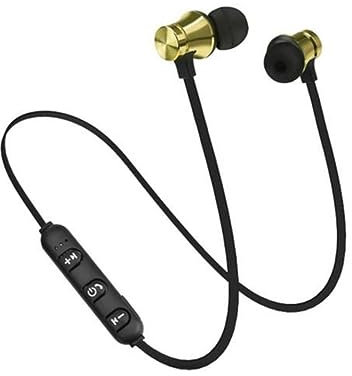 Wireless Earphones, Magnetic Bluetooth In-ear Headset, Bluetooth Sports Earbuds, Noise Reduction Sports Running Headphone, Wireless Magnetic Universal Bluetooth Earphone Neckband for Sports (Gold)