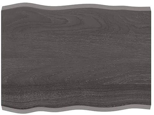 Tidyard Tischplatte Baumkante Massivholzplatte Holzplatte Holz Platte für Esstisch Couchtisch Gartentisch 80x60x4 cm Massivholz Eiche Behandelt Baumkante