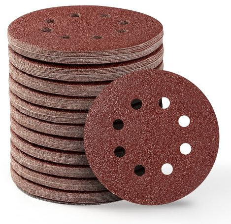 S SATC Sanding Discs 60 Grit 110Pcs Orbital Sander Discs 125mm Hook and Loop Round Orbital Sander Pads for Sanding