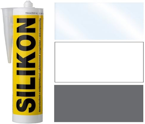 Sanitär Silikon Bad Küche 300ml grau Dichtmasse für Innen und Außen, 1 Stück