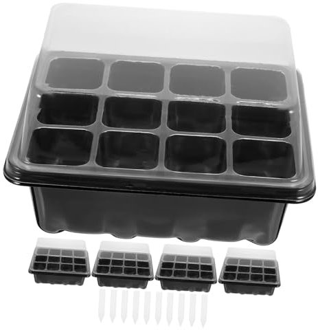 KITANDOVE 1set Vassoi per Germinazione Plastici Celle con Etichette per Piante Vassoi per Semenzaio per Orticoltura e Giardinaggio Riutilizzabili e Versatili per Interni Ed Esterni