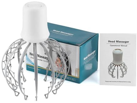 Electric Head Massager Scalp, Portable Rechargeable Scalp Massager, Head Scalp Scratcher with 3 Modes and 84 Vibrating Contacts for Stress Relax