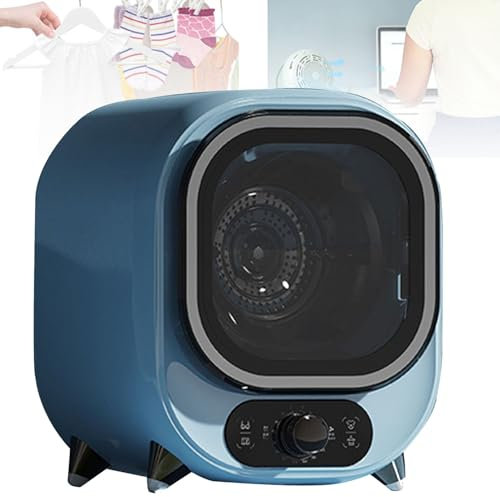 Hydravex Secadora pequeña, Secadora de Condensador portátil, Secadora con ventilación de 5 kg, Secadora giratoria compacta, Capacidad de Carga de 0,8 kg, Uso en encimera o Montado,Blue1